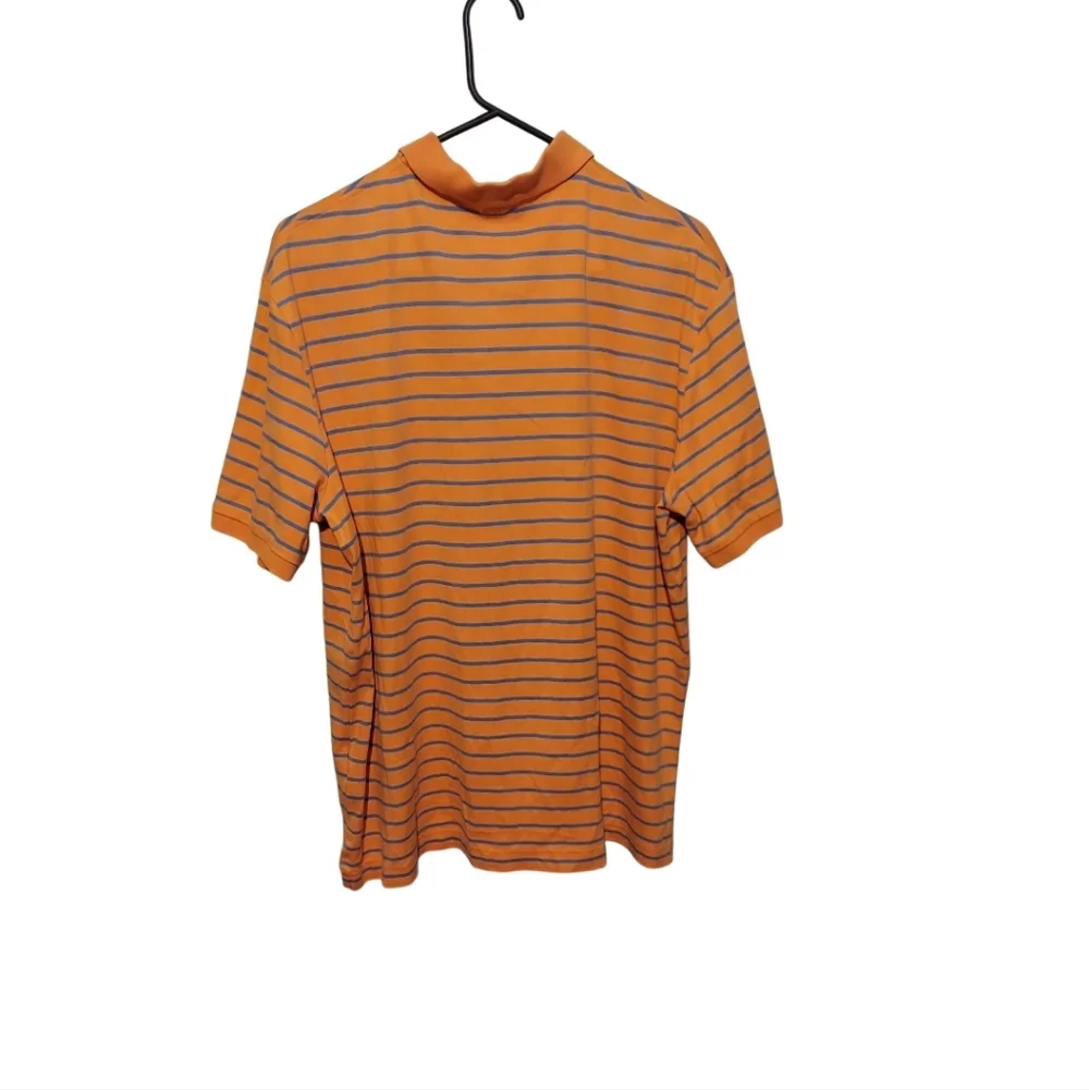 Polo Ralph Lauren Mens Shirt Orange Large Striped Classic Fit Flesh Pony Office